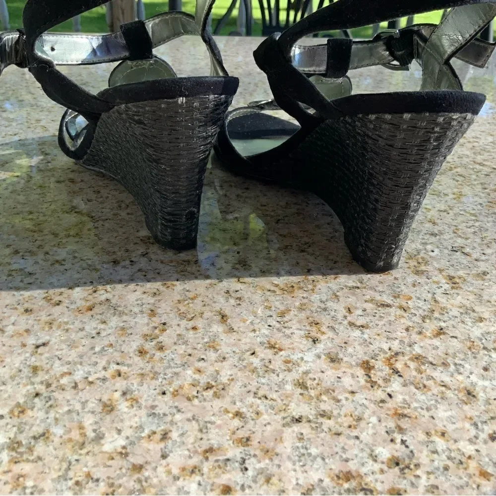 Alfani Black & Silver Wedge Shoes